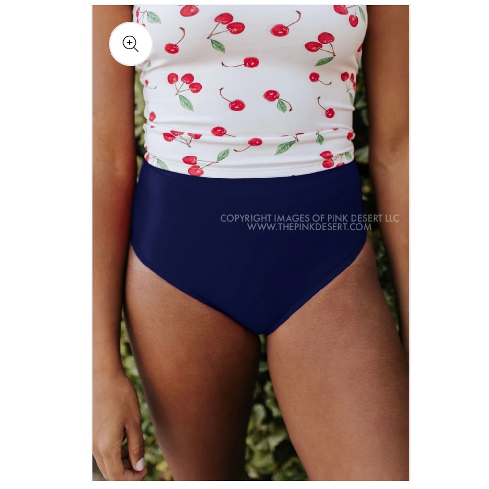 High waist swim bottoms - vintage cut from pink desert